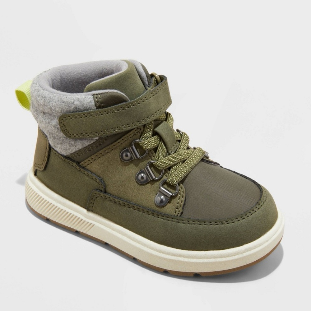 Toddler Felix High Top Sneakers Boots Cat & Jack™ Olive Green 5T NWT